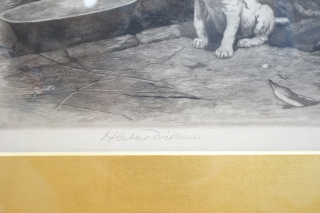 Herbert Dicksee RE (1862-1942), artist's proof, 'All His Troubles Before Him', signed in pencil, 24 x 31cm. Condition - fair to good